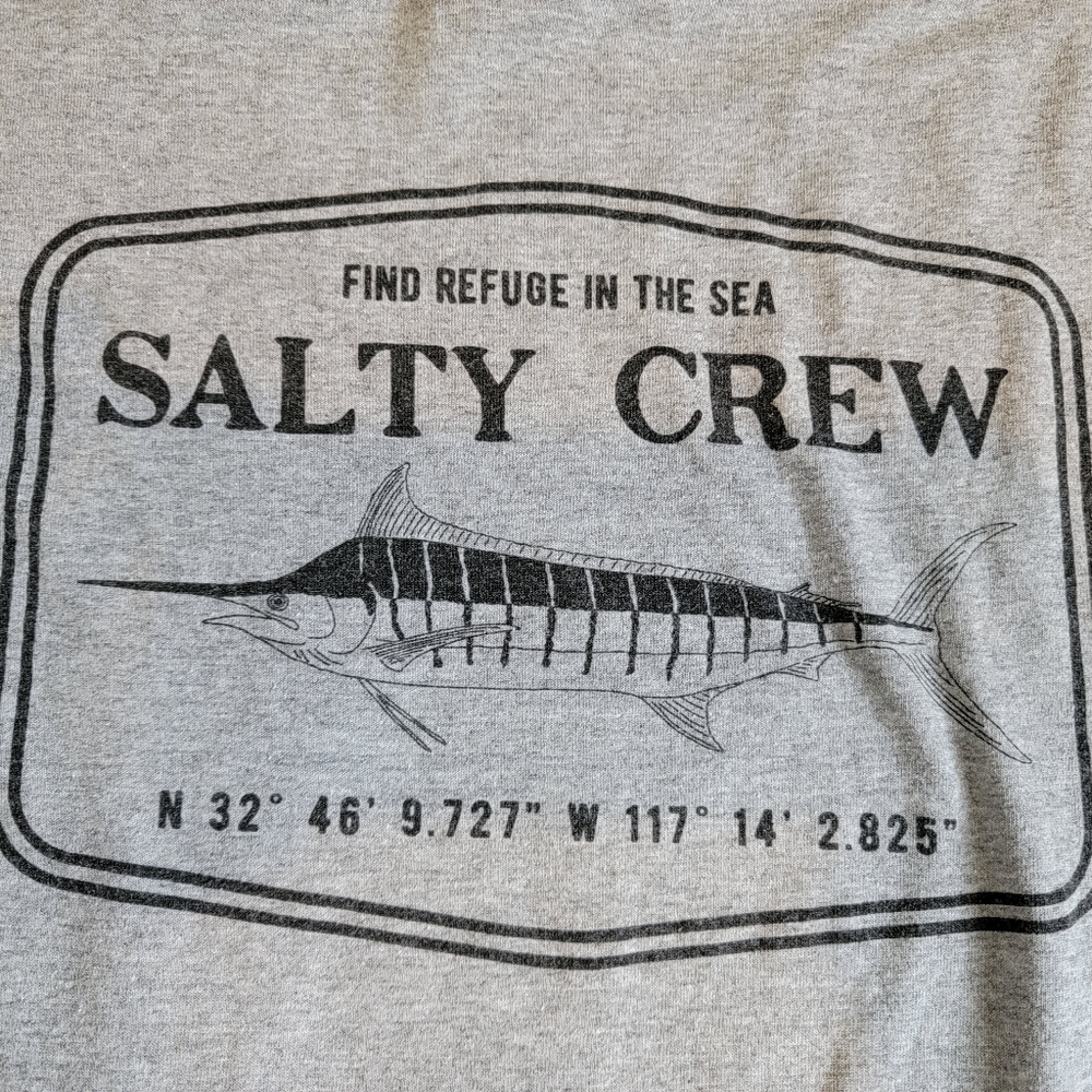 Salty Crew Men's Long-Sleeved T-Shirt, Size Men's Medium, Color Gray